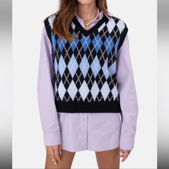 Adika Blue Sweater Vest - Picture 1 of 3